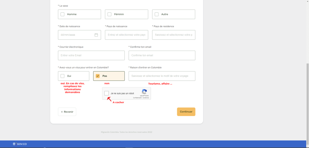 Réaliser le checkmig en ligne. Voyage Colombie. Guide Francophone à Bogota